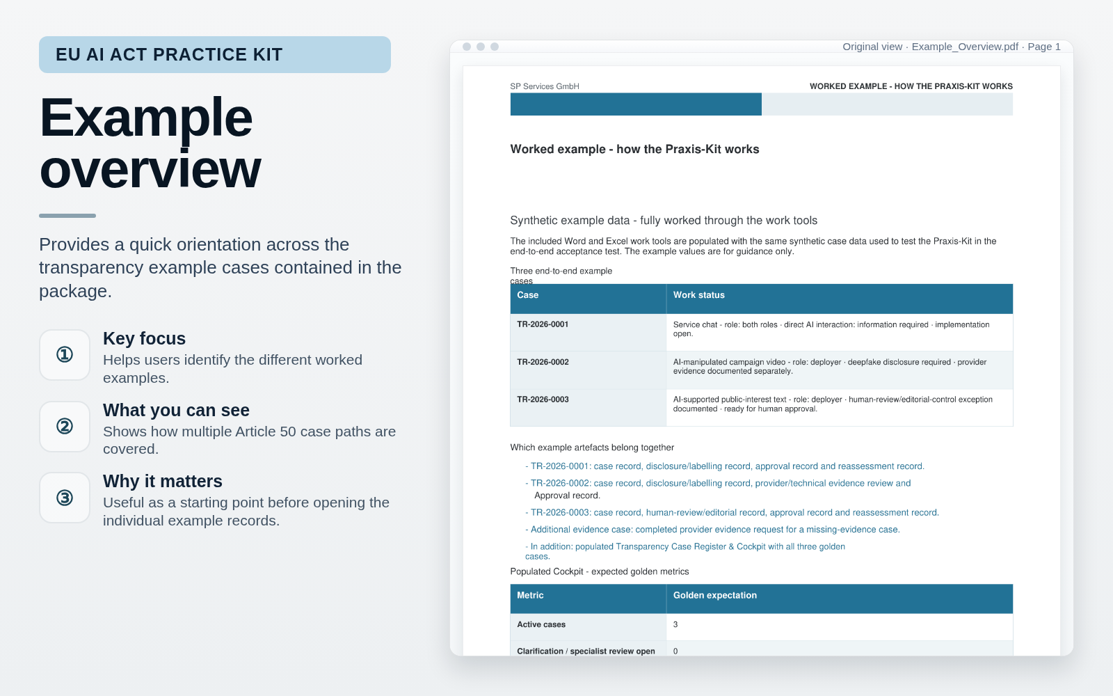 Example overview – Label AI Content & AI Interactions – EU AI Act Practice Kit