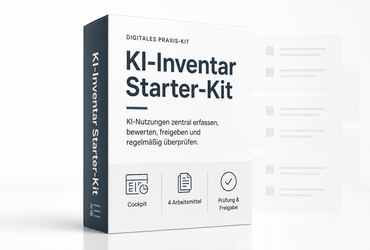 KI-Inventar Starter-Kit mit Excel-Cockpit, Umsetzungscheckliste und vier bearbeitbaren Word-Arbeitsmitteln